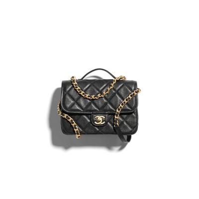 CHANEL GRAINED SHINY CALFSKIN & GOLD-TONE METAL BACKPACK AS5347 (24*18*6cm)